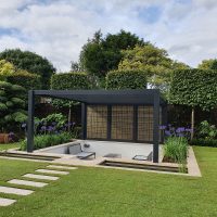 paved walkway to garden landscape